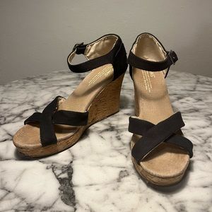 Toms Cork Wedge Sandal